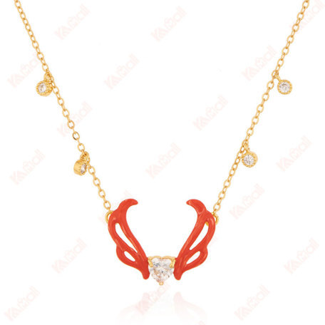 gold necklace simple style animals